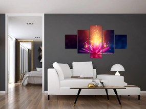 Obraz lilii wodnej na wodzie (125x70 cm)