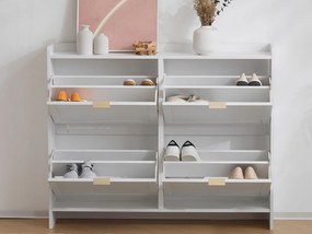 Nowoczesna szafka na buty - 4 klapki - Biała