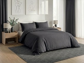 PrzytulneMieszkanie.pl PrzytulneMieszkanie.pl Bawełniana pościel CALMORA ciemnoszara Rozmiar pościeli: 2 szt 70 x 90 cm | 160 x 220 cm