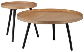 Stolik z blatem w dekorze jesionu WOOOD Mesa, ø 45 cm
