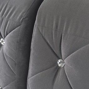 Sofa Rozkładana z Funkcją Spania VIVO Dwuosobowa Szara Glamour do Salonu