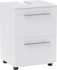 HOMCOM Szafka łazienkowa pod umywalkę z szufladą, Kompaktowa, Płyta wiórowa, Biała