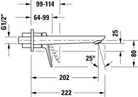 Duravit Wave jednouchwytowa bateria umywalkowa podtynkowa Mosiądz - 16,7 x 6,5 x 22,2 cm