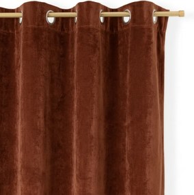 Zasłona gotowa welurowa na przelotkach 140x250 BRĄZOWA Virella