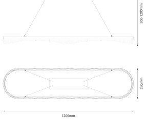 Lampa wisząca złota, kryształki PRECIOSA 45W LED