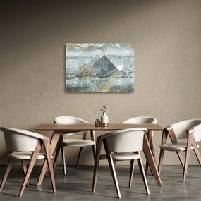 Obraz na szkle - Piramidy w niebieskim filtrze (70x50 cm)
