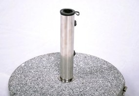 Podstawa z granitu i stali nierdzewnej okrągła z kółeczkami pod parasol 40 kg