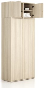 Nadstawka do szaf FRAME, 2x drzwi, 872 x 450 x 427 mm, PUSH-lock, dąb naturalny