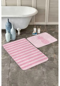 Różowe aksamitne dywaniki łazienkowe zestaw 2 szt. 60x100 cm – Mila Home