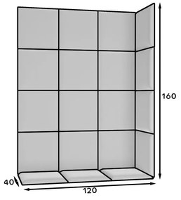 Zestaw 19 paneli tapicerowanych QUADRATTA 120x160 jasnoszary ELTAP