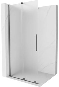 Mexen Velar ścianka prysznicowa rozsuwana Walk-in 120 x 200 cm, szron 8 mm, gun metal - 871-120-000-33-95