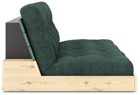 Ciemnozielona sztruksowa rozkładana sofa 196 cm Base – Karup Design