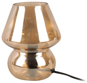 Jasnobrązowa szklana lampa stołowa Leitmotiv Glass, wys. 18 cm