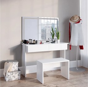 Stół do toalety biały 120x40x83 azur