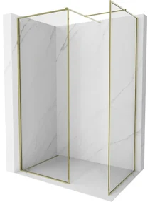 Mexen Kioto-XF ścianka prysznicowa Walk-in z ramką 110 x 70 cm, transparent 10 mm, złota - 800-110-202-04-50-070-XF