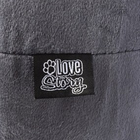 Ciemnoszara budka dla kota 22x45 cm – Love Story
