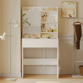 Nowoczesna toaletka kosmetyczna z otwieranym lustrem loft szuflada glamour