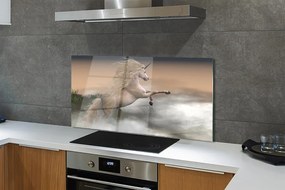 Szkło do Kuchni na Ścianę Magiczny Jednorożec w Chmurach