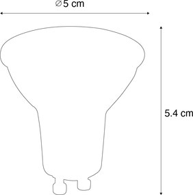 Zestaw 5 żarówek LED GU10 z możliwością ściemniania, czarne, 6W, 500lm, 2700K