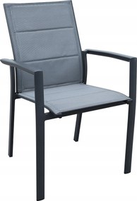 Krzesło ogrodowe aluminiowe antracyt 56x65x88 cm komfortowe wytrzymałe