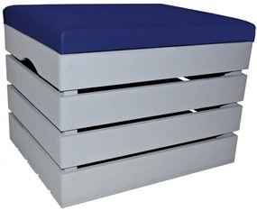 Pufa kufer skrzynia drewniana sosnowa siedzisko 50cm malowana szara