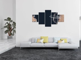 Obraz - Ciemnoniebieska abstrakcja (125x70 cm)
