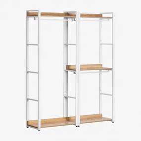 Modułowa Otwarta Szafa 2-częściowa Z Drążkiem Na Ubrania Ze Stali I Mdf Ariaster Miel - Sklum