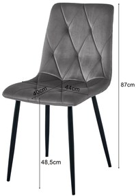 Beżowe krzesło tapicerowane z czarnymi nogami D0-M97