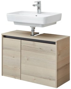 Wisząca szafka bez umywalki w dekorze sosny w naturalnym kolorze 53x80 cm Quickset 393 – Pelipal