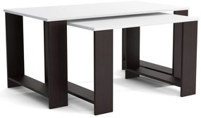 Stoliki kawowe ZESTAW STOLIKÓW 90+65cm MORI Wenge/Biały