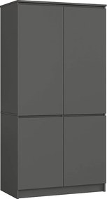 Szafa AKORD S90 4 drzwi Grafit Szary 90x51x180 cm
