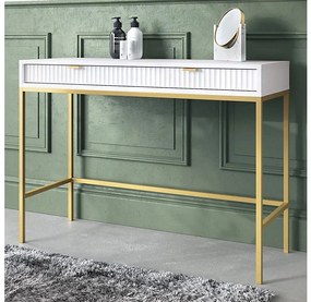 Stolik konsolowy NOVA 77x104 cm biały/złoty