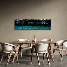 Obraz wody i skał (170x50 cm)
