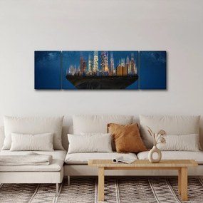 Obraz - Wielkie miasto unoszące się w kosmosie (170x50 cm)