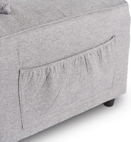 Fotel Wypoczynkowy Rozkładany IBERIS 80 cm Szary Tapicerowany Nowoczesny