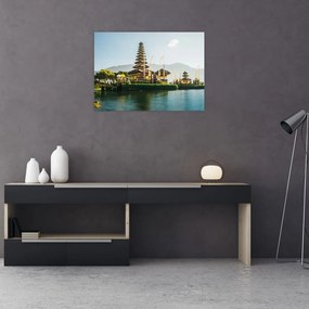 Obraz na szkle - góra Batur (70x50 cm)