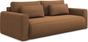 Kanapa 3-osobowa z funkcją spania - z tkaniny strukturalnej - terakota - KAPUA