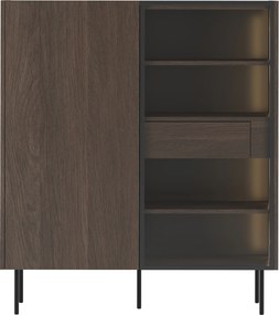 Witryna Dunari 120 cm dwudrzwiowa z ukrytymi szufladami - dąb dunin