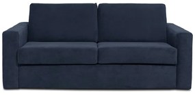 Ciemnoniebieska sztruksowa sofa rozkładana Scandic Elbeko