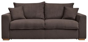 Brązowa sztruksowa rozkładana sofa 225 cm Augustin – Bobochic Paris
