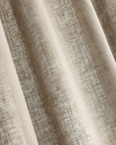 Zasłona na haczykach flex podwójnych kolor beżowy tkanina półprzezroczysta, strukturalna, lniana