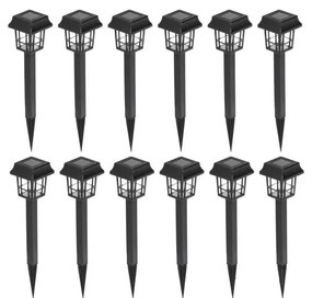 ZESTAW 12x LED Lampa solarna LED/0,06W/1,2V 6500K IP44