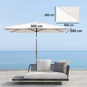 Outsunny Pokrowiec zamienny na parasol 2 x 3 m 6 żeber UV50+ &amp; wodoodporny Pokrycie parasola tarasowego | Aosom PL