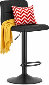 Czarny hoker barowy z siedziskiem z ekoskóry Z8-M82