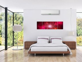 Obraz czerwonej abstrakcji (170x50 cm)