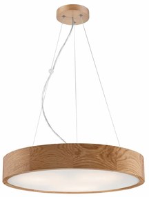 Brązowa lampa wisząca ze szklanym kloszem ø 47 cm Eveline – LAMKUR