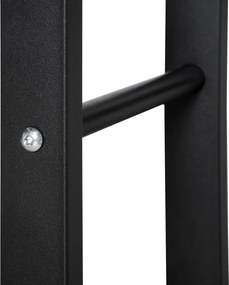 HOMCOM Stojak na drewno kominkowe Półka na drewno Pojemnik na drewno opałowe 100 kg Stal Czarny dł. 40 x szer. 25 x wys. 100 cm