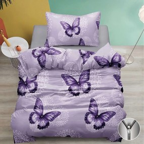 PrzytulneMieszkanie.pl PrzytulneMieszkanie.pl Bawełniana pościel BUTTERFLY BLOOM fioletowa Rozmiar pościeli: 70 x 90 cm | 140 x 200 cm