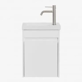 Zestaw Wiszących Mebli Łazienkowych Zintegrowany Z Umywalką Narek Biała & Bezlusterkowiec & - Sklum