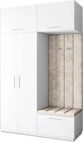 Masseno Garderoba REMA 150/240/60 cm Nowoczesna Szafa do Przedpokoju Biała